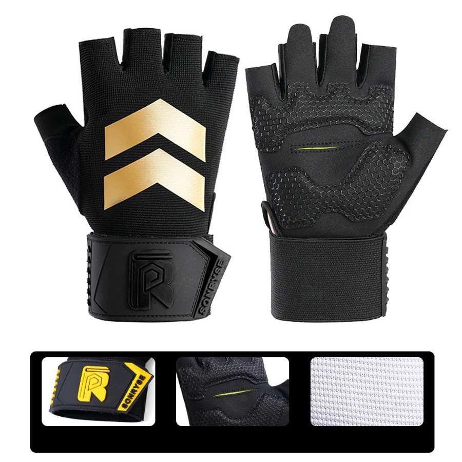 Weightlifting Gloves - Rękawice fitness bez palców z zintegrowaną